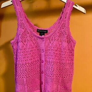 Pink Crochet Knit Top